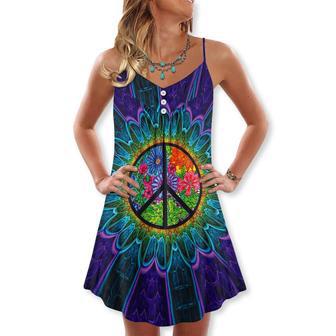 Hippie Sign Style Lover Hippie - V-Neck Sleeveless Cami Dress | Newhawaiianshirts DE