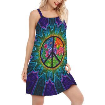 Hippie Sign Style Lover Hippie - Women's Sleeveless Cami Dress | Newhawaiianshirts DE