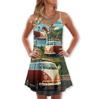 Hippie Van Life Style Love Beach - V-Neck Sleeveless Cami Dress | Newhawaiianshirts AU