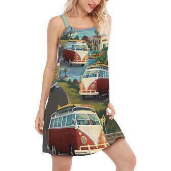 Hippie Van Life Style Love Beach - Women's Sleeveless Cami Dress | Newhawaiianshirts DE