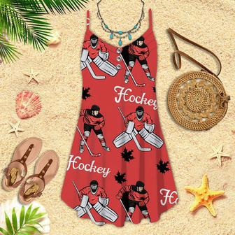 Hockey Players Spaghetti Strap Summer Dress | Newhawaiianshirts DE