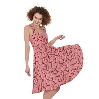 Human Brain Print Sleeveless Knee Length Dress | Newhawaiianshirts AU