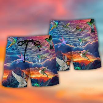 Hummingbird Amazing Hummingbird In The Dream Sky Beach Short | Newhawaiianshirts