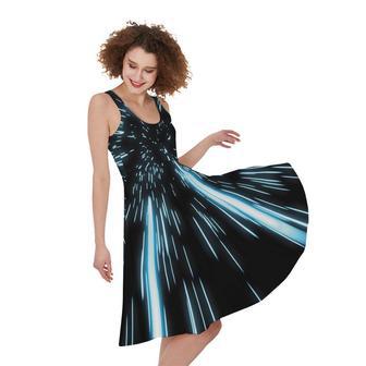 Hyperspace Lightspeed Print Sleeveless Knee Length Dress | Newhawaiianshirts AU