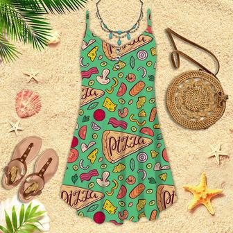 I Always Like Pizza Spaghetti Strap Summer Dress | Newhawaiianshirts AU