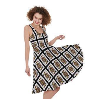 Jack Of Spades Pattern Print Sleeveless Knee Length Dress | Newhawaiianshirts DE