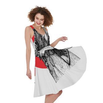 Japanese Samurai Girl Print Sleeveless Knee Length Dress | Newhawaiianshirts CA