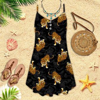 Japanese Tiger Spaghetti Strap Summer Dress | Newhawaiianshirts UK