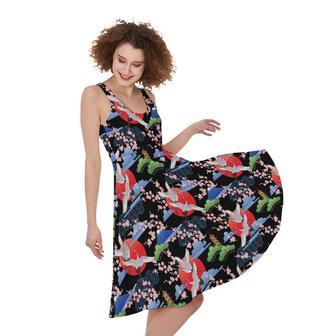 Japanese Traditional Pattern Print Sleeveless Knee Length Dress | Newhawaiianshirts CA