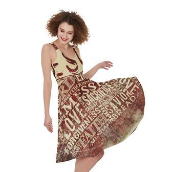 Jesus Religious Words Print Sleeveless Knee Length Dress | Newhawaiianshirts UK