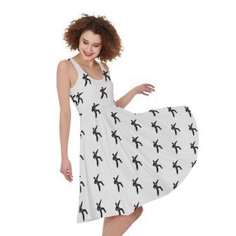 Karate Fighter Pattern Print Sleeveless Knee Length Dress | Newhawaiianshirts CA