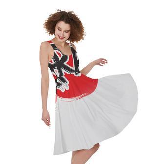 Karate Text Print Sleeveless Knee Length Dress | Newhawaiianshirts DE