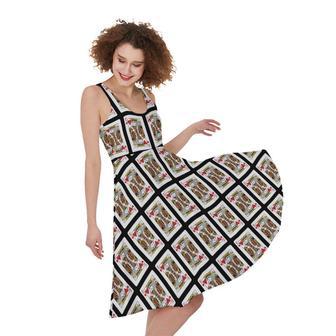 King Of Hearts Pattern Print Sleeveless Knee Length Dress | Newhawaiianshirts