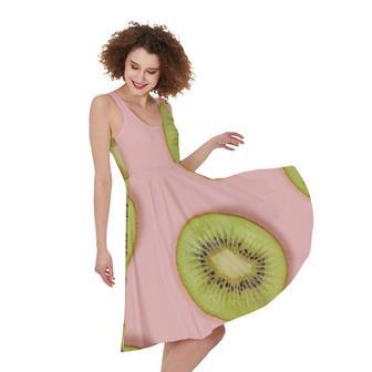 Kiwi Slices Pattern Print Sleeveless Knee Length Dress | Newhawaiianshirts AU