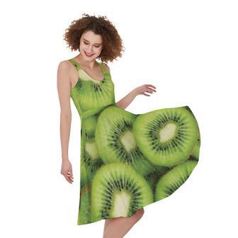 Kiwi Slices Print Sleeveless Knee Length Dress | Newhawaiianshirts AU