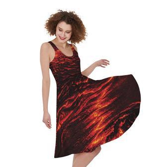 Lava Flow Print Sleeveless Knee Length Dress | Newhawaiianshirts CA