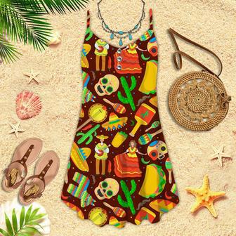 Let's Fiesta Cinco De Mayo Mexico Spaghetti Strap Summer Dress | Newhawaiianshirts DE