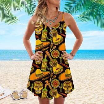 Let's Fiesta Mexican Spaghetti Strap Summer Dress | Newhawaiianshirts UK