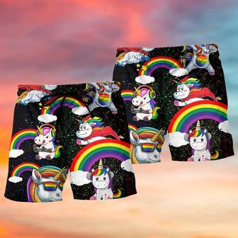 LGBT Unicorn Funny Style Beach Short | Newhawaiianshirts AU