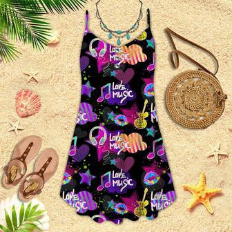 Life Is Better With Music Spaghetti Strap Summer Dress | Newhawaiianshirts AU