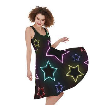 Lights Star Pattern Print Sleeveless Knee Length Dress | Newhawaiianshirts DE