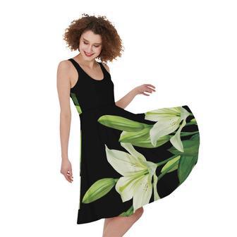 Lily Floral Print Sleeveless Knee Length Dress | Newhawaiianshirts AU