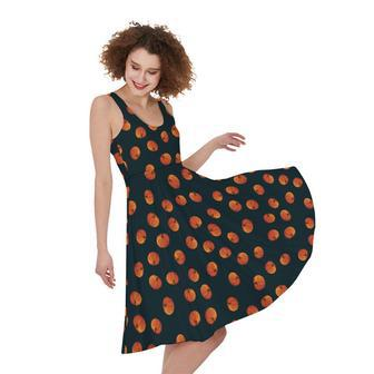 Little Pumpkin Pattern Print Sleeveless Knee Length Dress | Newhawaiianshirts