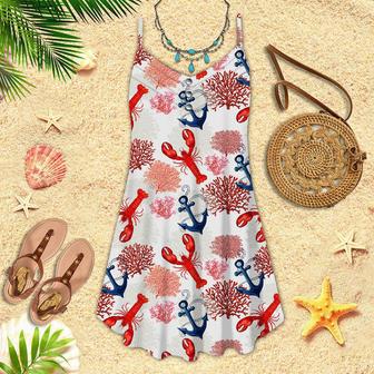 Lobster Tropical Spaghetti Strap Summer Dress | Newhawaiianshirts UK