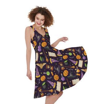 Magic Wizard Pattern Print Sleeveless Knee Length Dress | Newhawaiianshirts UK