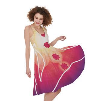 Mandala Chakras Aura Print Sleeveless Knee Length Dress | Newhawaiianshirts CA