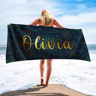 Mandala Yoga Design Personalized Beach Towels Unique Meditation Gift | Newhawaiianshirts AU