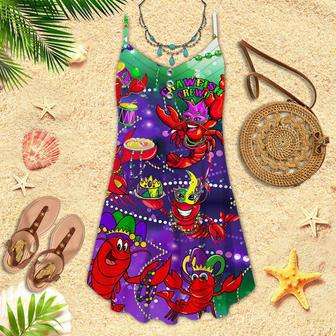 Mardi Gras Crawfish Crew Aloha Spaghetti Strap Summer Dress | Newhawaiianshirts