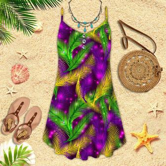 Mardi Gras Pattern Spaghetti Strap Summer Dress | Newhawaiianshirts UK