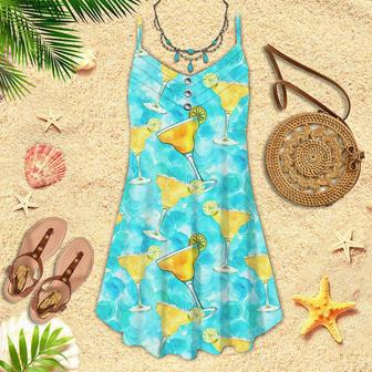 Margarita Cocktail Hello Summer Spaghetti Strap Summer Dress | Newhawaiianshirts CA