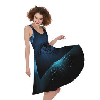 Masonic Eye All Seeing Print Sleeveless Knee Length Dress | Newhawaiianshirts CA