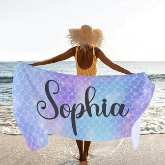 Mermaid Print Design Personalized Beach Towels Women Unique Gift | Newhawaiianshirts DE