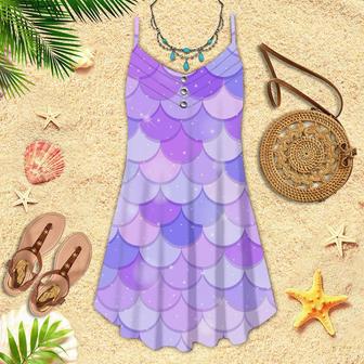 Mermaid Purple Spaghetti Strap Summer Dress | Newhawaiianshirts AU