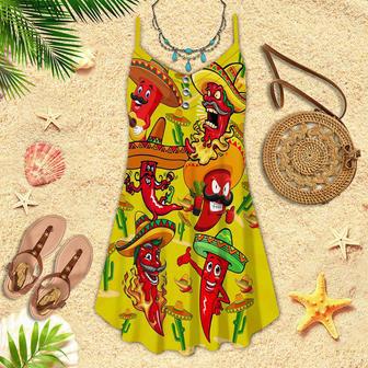 Mexican Chilli Cinco De Mayo Spaghetti Strap Summer Dress | Newhawaiianshirts CA