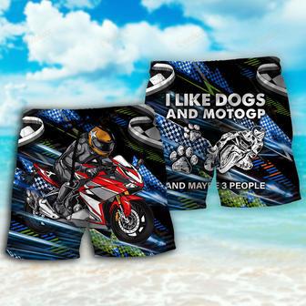 Motorbike Dog I Like Dogs And Motogp Beach Short | Newhawaiianshirts AU