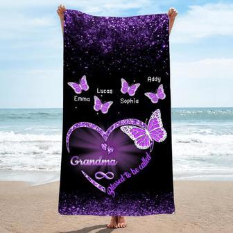 Nana Grandma Butterfly Personalized Beach Towels Unique Summer Gift | Newhawaiianshirts