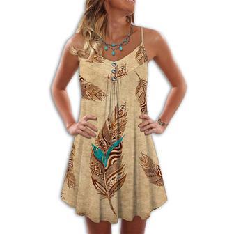 Native Peaceful Vibes Feather - Summer Dress | Newhawaiianshirts AU