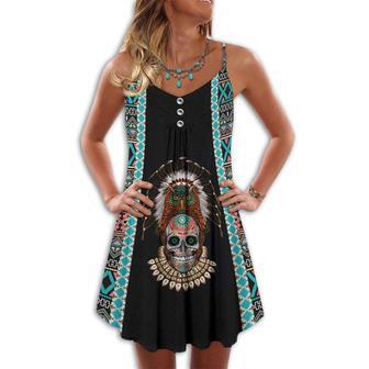 Native Skull Summer Vibes Pattern - Summer Dress | Newhawaiianshirts UK