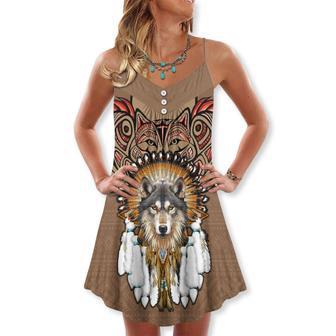 Native Wolf Peaceful Vibes Amazing - Summer Dress | Newhawaiianshirts UK