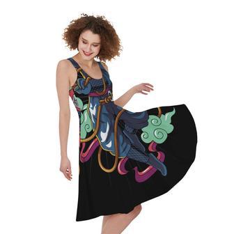 Ninja Warrior Print Sleeveless Knee Length Dress | Newhawaiianshirts AU