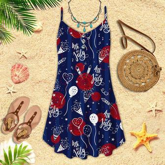 Of July Party Seamless Spaghetti Strap Summer Dress | Newhawaiianshirts DE