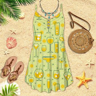 Orange Juice Cocktail Spaghetti Strap Summer Dress | Newhawaiianshirts CA