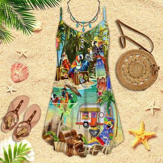 Parrots Cocktail Party In Hawaii Island Spaghetti Strap Summer Dress | Newhawaiianshirts CA