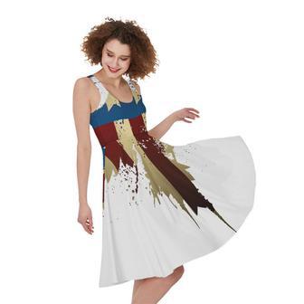 Patriotic American Eagle Print Sleeveless Knee Length Dress | Newhawaiianshirts UK