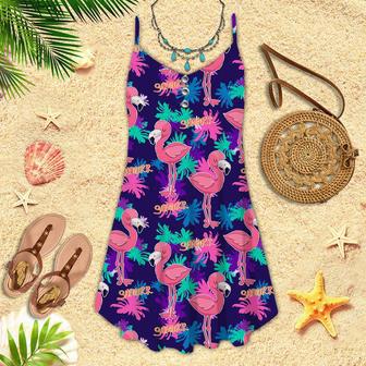 Pink Flamingo Hello Summer Spaghetti Strap Summer Dress | Newhawaiianshirts