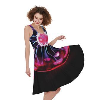 Plasma Ball Print Sleeveless Knee Length Dress | Newhawaiianshirts CA